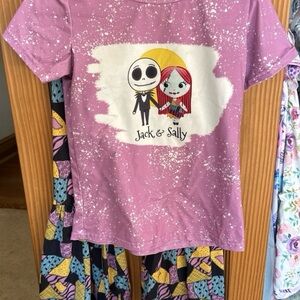 Jack & Sally Graphic Tee - Dusty Pink